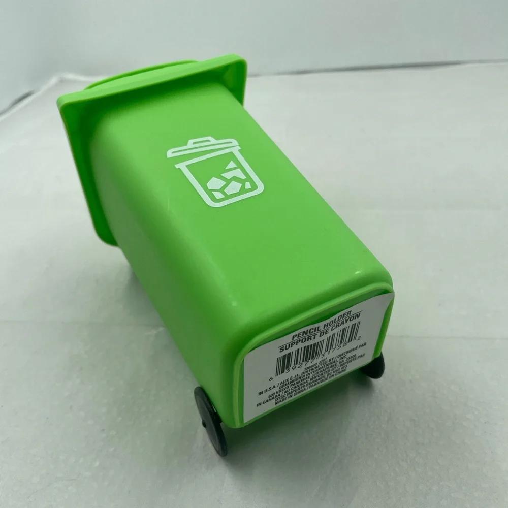 Neon Green Garbage Pencil Holder